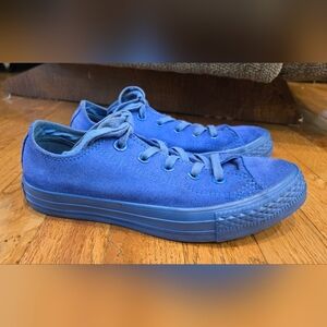 CONVERSE Rare Royal Blue Monochrome Lowcut Suede Sneakers, Womens 5.5